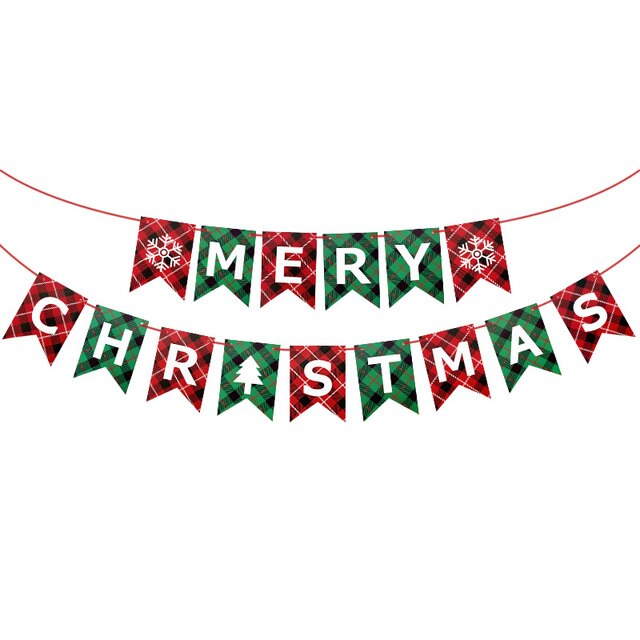 Świąteczny papierowy baner dekoracyjny z wiszącymi ozdobami dla domu - Santa Ornament 2022 Navidad - Wianko - 2