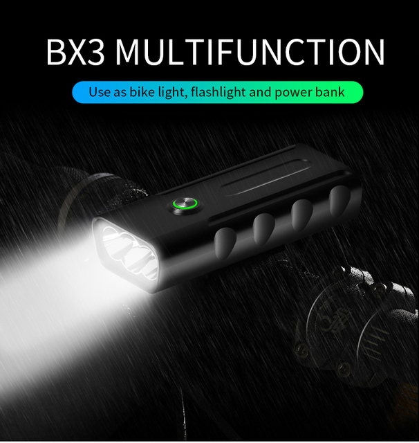 Lampa rowerowa Joshock BX3 zasilana akumulatorem do jazdy nocnej i BX2 do roweru górskiego T6 - Wianko - 1