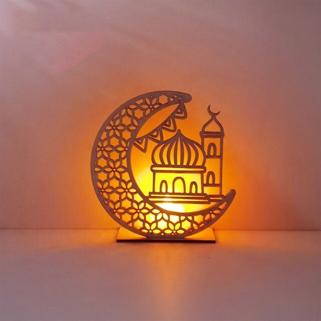 Drewniane wydrążone ozdoby muzułmańskie Ledeid Mubarak - DIY dekoracje dla święta Eid Al Fitr - Wianko - 5