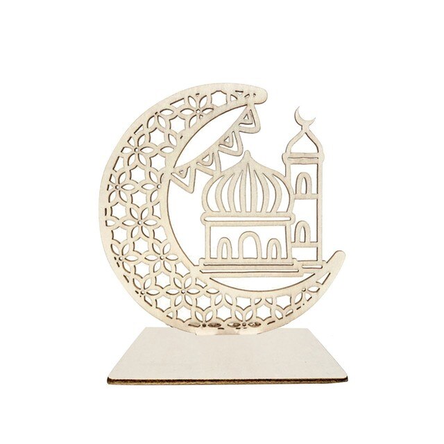 Drewniane wydrążone ozdoby muzułmańskie Ledeid Mubarak - DIY dekoracje dla święta Eid Al Fitr - Wianko - 2
