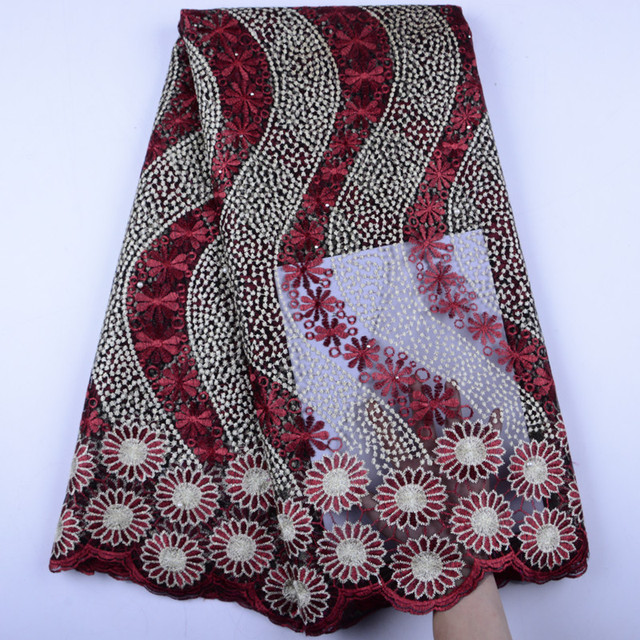 Tiulowa koronkowa tkanina z kamieniami i haftem francuskim - wysokojakościowa, afrykańska, S1476 - Wianko - 13