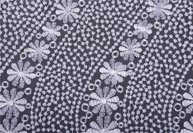 Tiulowa koronkowa tkanina z kamieniami i haftem francuskim - wysokojakościowa, afrykańska, S1476 - Wianko - 2
