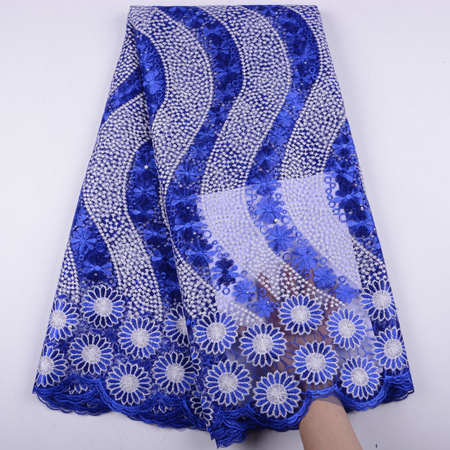 Tiulowa koronkowa tkanina z kamieniami i haftem francuskim - wysokojakościowa, afrykańska, S1476 - Wianko - 11