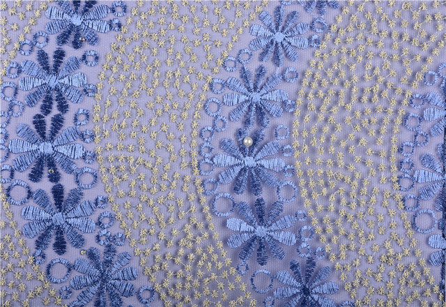 Tiulowa koronkowa tkanina z kamieniami i haftem francuskim - wysokojakościowa, afrykańska, S1476 - Wianko - 10