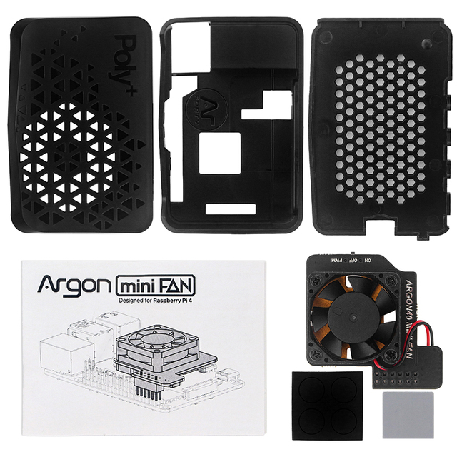 Argon POLY + wentylowany futerał na Raspberry Pi 4 Model B z wentylatorem PWN Mini i miedzianymi radiatorami ABS Shell - Wianko - 13