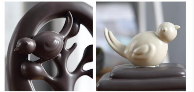Ceramiczne figurki zwierząt do dekoracji wnętrz - ptaki i jeleń - Wianko - 26