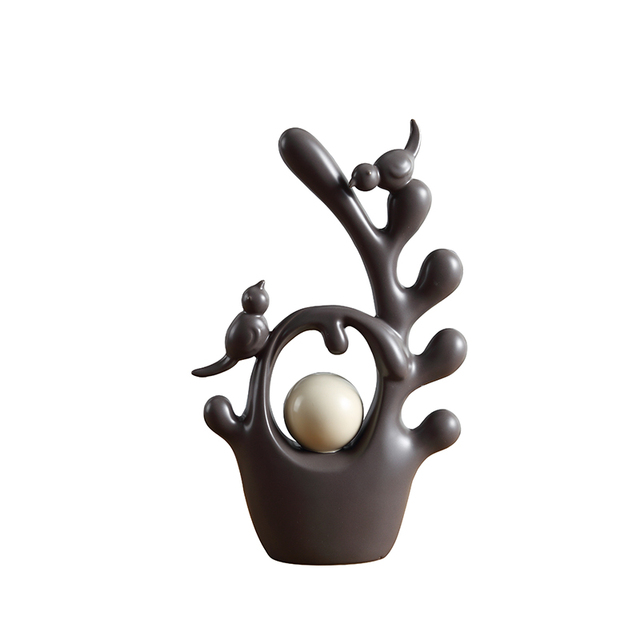 Ceramiczne figurki zwierząt do dekoracji wnętrz - ptaki i jeleń - Wianko - 10