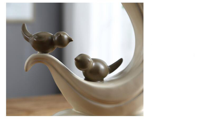 Ceramiczne figurki zwierząt do dekoracji wnętrz - ptaki i jeleń - Wianko - 24