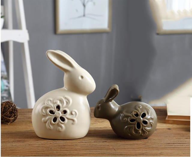 Ceramiczne figurki zwierząt do dekoracji wnętrz - ptaki i jeleń - Wianko - 16