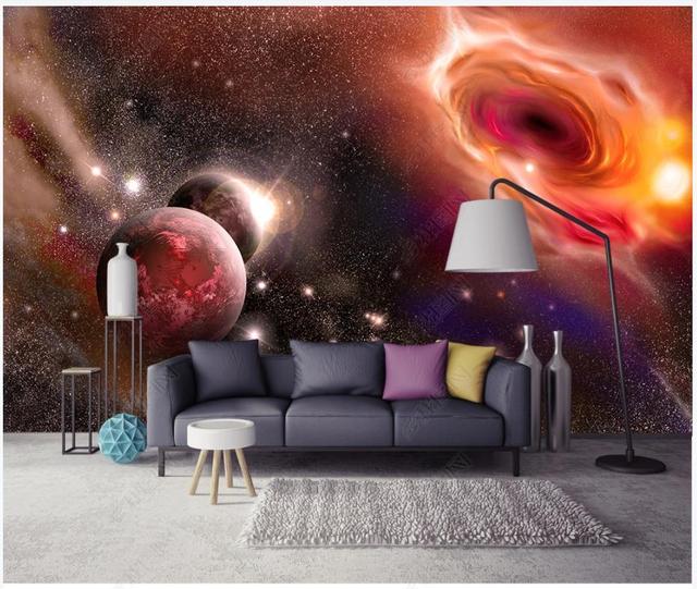 Fototapeta 3D z niestandardowymi malowidłami fantasy wszechświat gwiaździste niebo planeta droga mleczna - Wianko - 5
