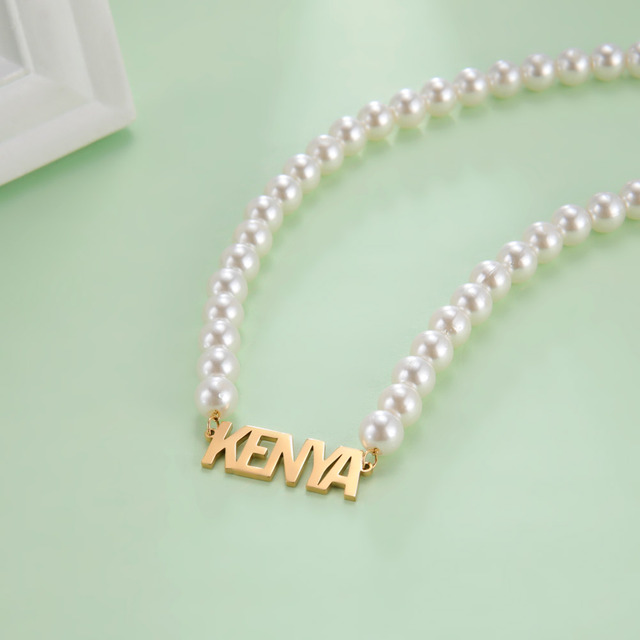 Naszyjnik z perłami Cazador Fashion – spersonalizowana biżuteria dla kobiet i dziewczynek z nierdzewnej stali - Wianko - 7
