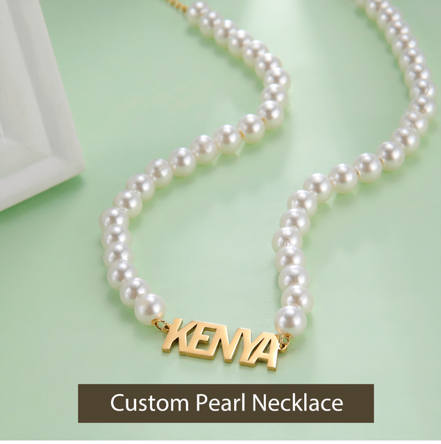 Naszyjnik z perłami Cazador Fashion – spersonalizowana biżuteria dla kobiet i dziewczynek z nierdzewnej stali - Wianko - 3