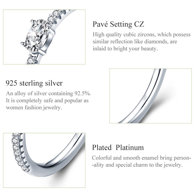 Luksusowy pierścień kryształowy WOSTU, 925 srebro, cyrkonia, modny i olśniewający - Wianko - 10
