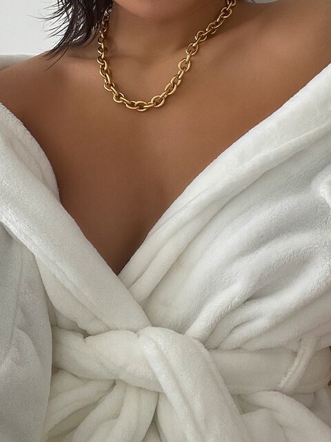 Naszyjnik damska biżuteria w kształcie litery O z tytanem i 18K złotem na łańcuszku ze stali nierdzewnej - Wianko - 5