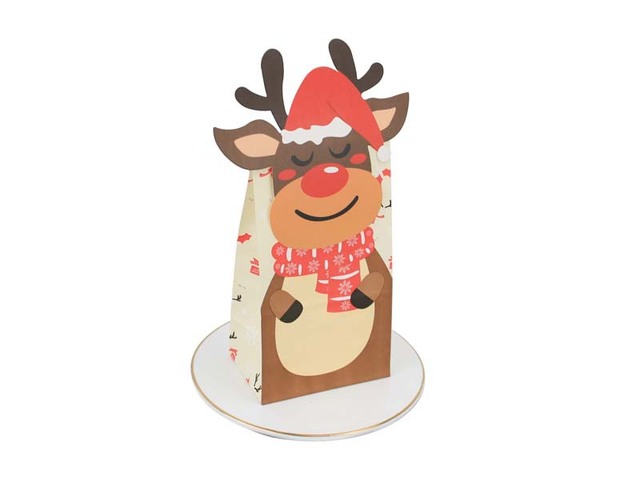 Torba na prezenty z motywem Świętego Mikołaja i choinką, idealna do pakowania chleba, ciasteczek i żywności na Baby Shower i Święta Bożego Narodzenia - Wianko - 6
