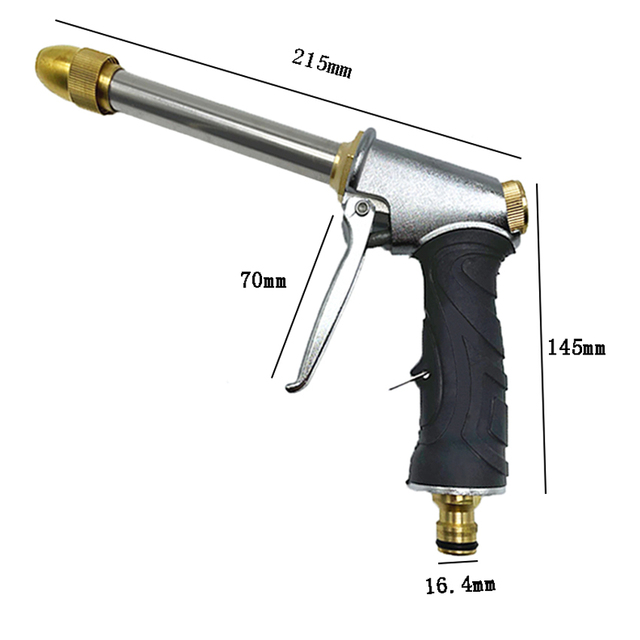 Metalowy pistolet natryskowy do węża ogrodowego - wysokociśnieniowa, zraszająca dysza - Wianko - 2