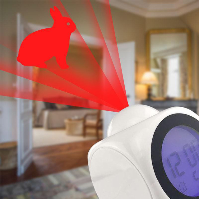 Inteligentny budzik LED z projekcją czasu i czujnikiem temperatury do dekoracji domu i biura - Wianko - 4