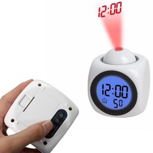Inteligentny budzik LED z projekcją czasu i czujnikiem temperatury do dekoracji domu i biura - Wianko - 7