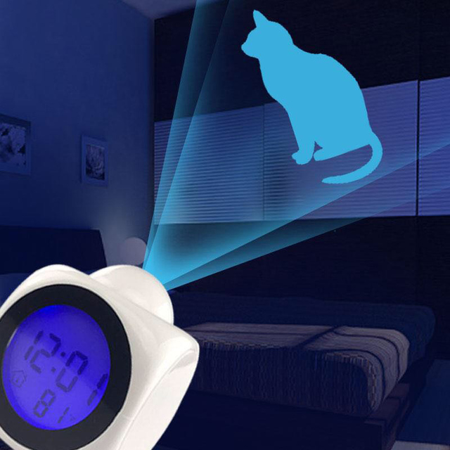 Inteligentny budzik LED z projekcją czasu i czujnikiem temperatury do dekoracji domu i biura - Wianko - 3