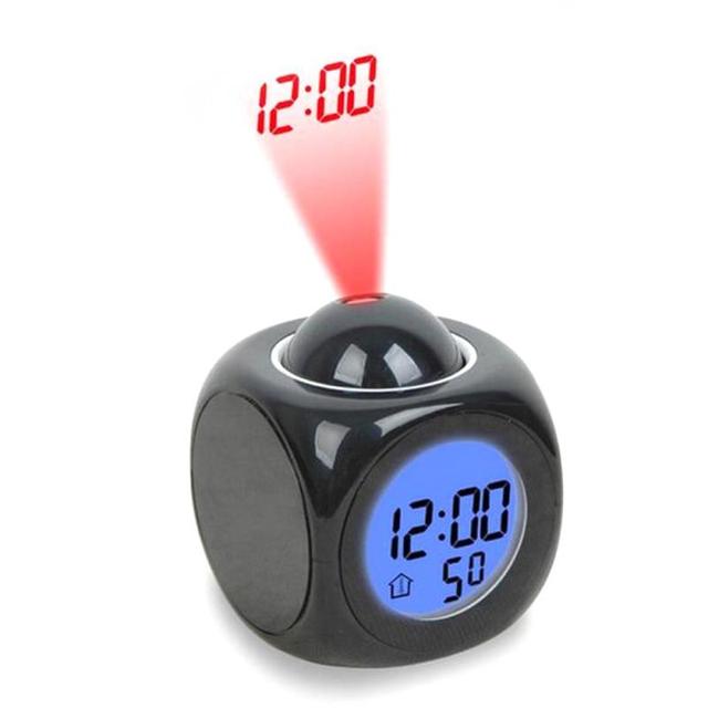 Inteligentny budzik LED z projekcją czasu i czujnikiem temperatury do dekoracji domu i biura - Wianko - 8