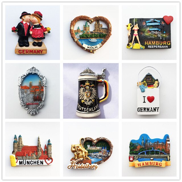 Magnes na lodówkę z pamiątkami turystycznymi z Niemiec: Berlin, Monachium, Hamburg, Heidelberg - Wianko - 1