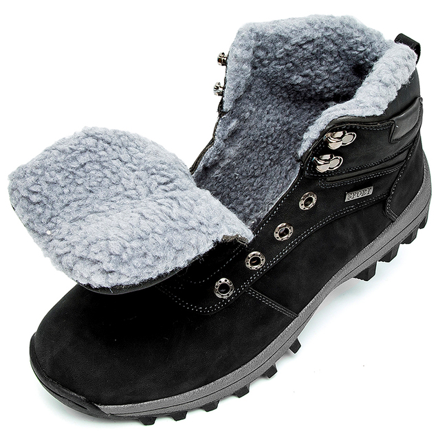 Duże męskie buty śnieżne – wodoodporne, pluszowe, super ciepłe, botki outdoorowe - Wianko - 14