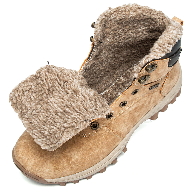 Duże męskie buty śnieżne – wodoodporne, pluszowe, super ciepłe, botki outdoorowe - Wianko - 13