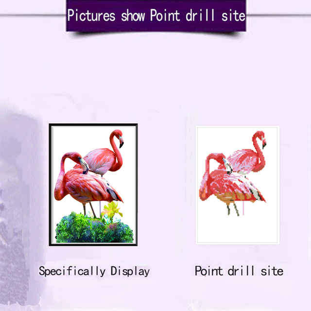 5D Obraz zwierzęcy haftowany diamentem - Flamingo DIY - Wianko - 27