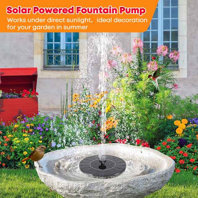 Mini fontanna solarna do ogrodu zasilana energią słoneczną z pływającym wyglądem ogrodowego fontanny i basenu - Wianko - 1