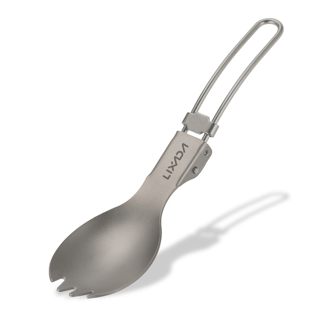 Składana tytanowa łyżka Spork Lixada - Outdoor Camping, piknik, lekka zastawa stołowa, camping - Wianko - 16