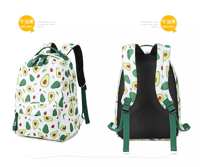 Żeński plecak szkolny z nadrukiem owoców - lekki, wodoodporny, nylonowy, idealny dla dziewcząt - Wianko - 16