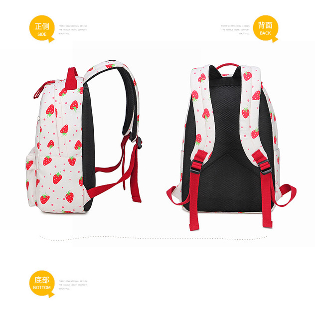 Żeński plecak szkolny z nadrukiem owoców - lekki, wodoodporny, nylonowy, idealny dla dziewcząt - Wianko - 14
