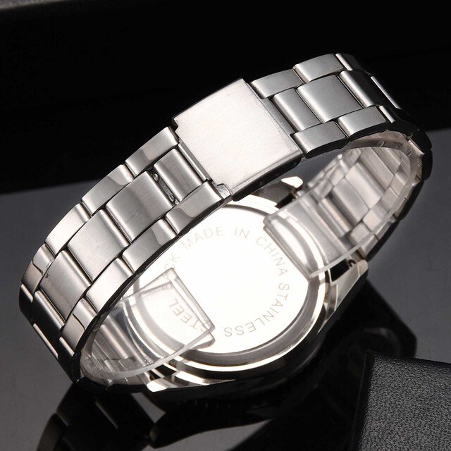 Moda męska: zegarek kwarcowy ze stali nierdzewnej, okrągła koperta z paskiem i wielofunkcyjną bransoletką - Wianko - 10