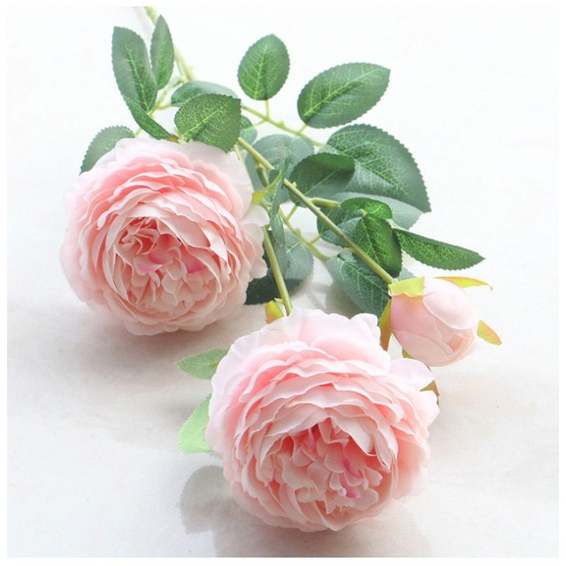 65cm Jedwabne Piwonie Sztuczne Kwiaty Oddział 3 Głowice Róża Do Dekoracji Pokoju, Domu, Wesela, Stołu - Różowe Akcesoria Prezentowe - Wianko - 8