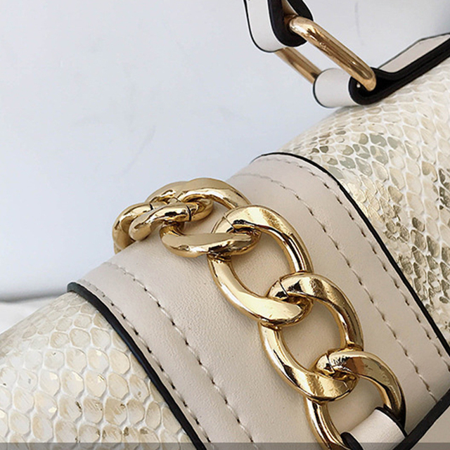 Torba na ramię Yogodlns - luksusowa serpentynowa torba PU skórzana, modna, z łańcuchami, marki blokada, dla kobiet - Wianko - 42