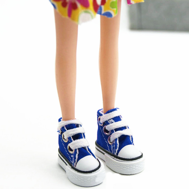 Mini lalka Barbie - Sportowe trampki dla lalek - 1 para - 3.5cm - Brezentowe buty - Wianko - 15