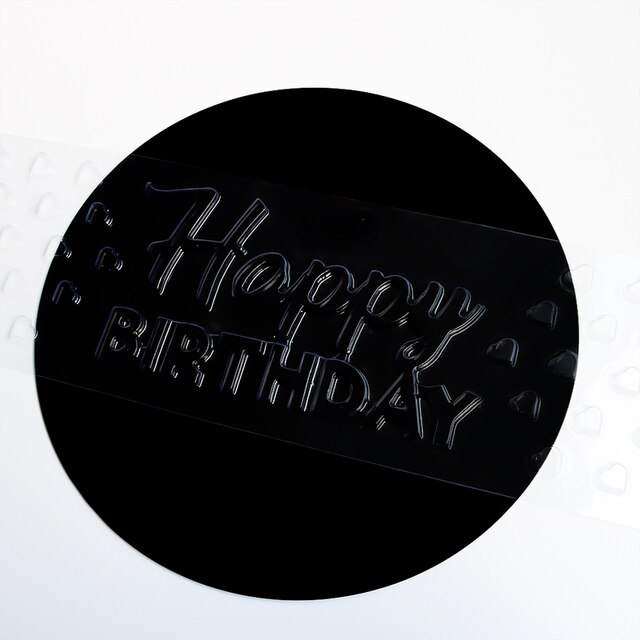 Forma do ciasta plastikowa - wzornik koronkowy, 3D Happy Birthday, szablon do dekoracji ciast, czekolada, mus, narzędzie DIY - Wianko - 4