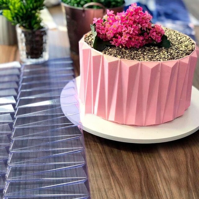 Forma do ciasta plastikowa - wzornik koronkowy, 3D Happy Birthday, szablon do dekoracji ciast, czekolada, mus, narzędzie DIY - Wianko - 7