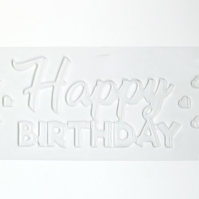 Forma do ciasta plastikowa - wzornik koronkowy, 3D Happy Birthday, szablon do dekoracji ciast, czekolada, mus, narzędzie DIY - Wianko - 3