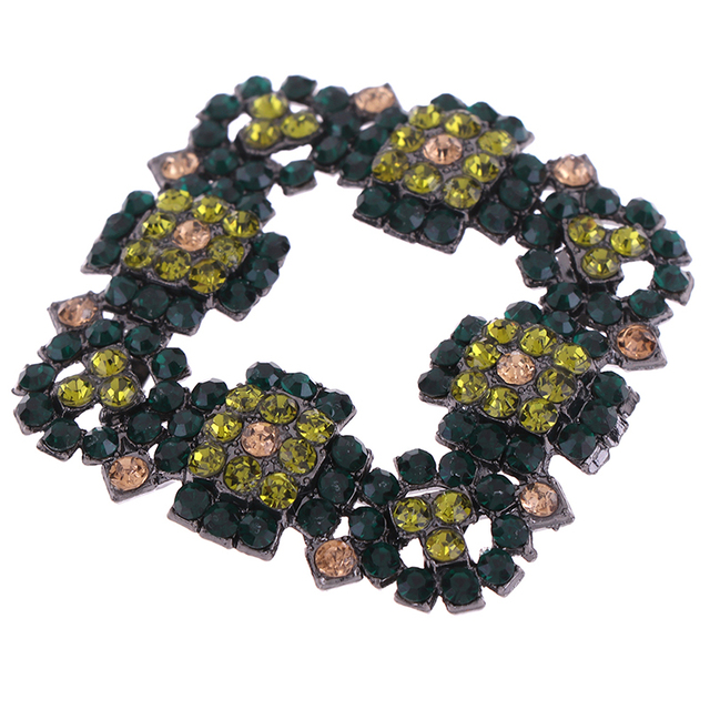 Zielone buty ozdobne z kryształkami Rhinestone - klamra butowa, dekoracja dla kobiet, dziewczyna - Wianko - 4