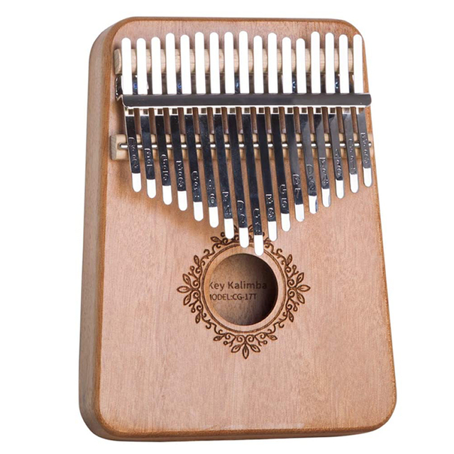 Kalimba kciuk fortepian 17 klawiszy z dostroić młotek - instrument drewno mahoniowe - Wianko - 1