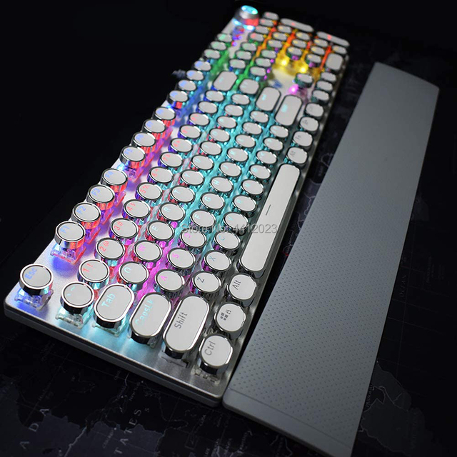 Klawiatura gamingowa mechaniczna LED F2088, 104 klawisze, podświetlana, z przyciskami do edycji makro, dedykowana do laptopów, w języku hebrajskim i rosyjskim - Wianko - 15