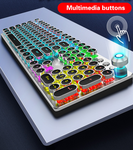 Klawiatura gamingowa mechaniczna LED F2088, 104 klawisze, podświetlana, z przyciskami do edycji makro, dedykowana do laptopów, w języku hebrajskim i rosyjskim - Wianko - 13