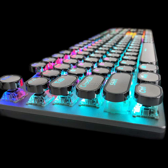 Klawiatura gamingowa mechaniczna LED F2088, 104 klawisze, podświetlana, z przyciskami do edycji makro, dedykowana do laptopów, w języku hebrajskim i rosyjskim - Wianko - 19