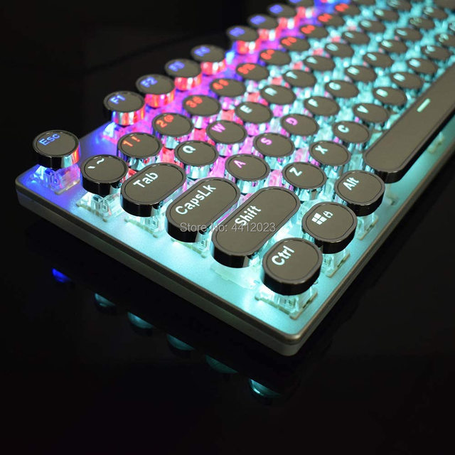 Klawiatura gamingowa mechaniczna LED F2088, 104 klawisze, podświetlana, z przyciskami do edycji makro, dedykowana do laptopów, w języku hebrajskim i rosyjskim - Wianko - 17
