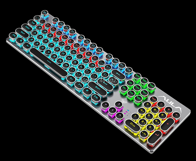 Klawiatura gamingowa mechaniczna LED F2088, 104 klawisze, podświetlana, z przyciskami do edycji makro, dedykowana do laptopów, w języku hebrajskim i rosyjskim - Wianko - 35