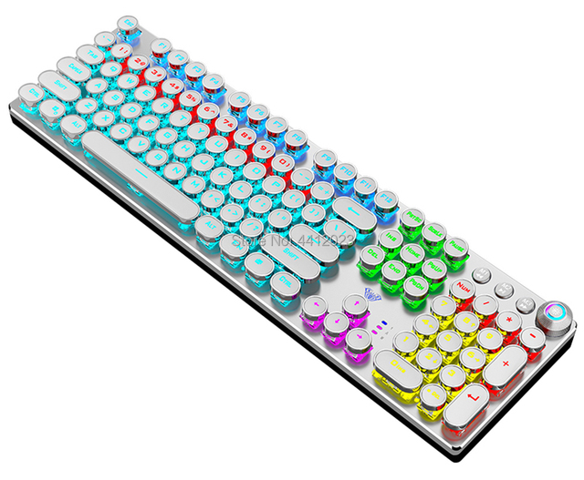 Klawiatura gamingowa mechaniczna LED F2088, 104 klawisze, podświetlana, z przyciskami do edycji makro, dedykowana do laptopów, w języku hebrajskim i rosyjskim - Wianko - 11