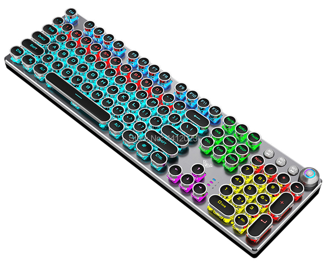 Klawiatura gamingowa mechaniczna LED F2088, 104 klawisze, podświetlana, z przyciskami do edycji makro, dedykowana do laptopów, w języku hebrajskim i rosyjskim - Wianko - 12