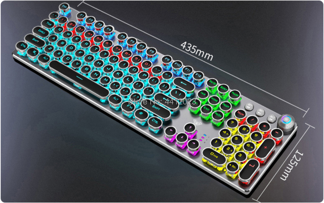 Klawiatura gamingowa mechaniczna LED F2088, 104 klawisze, podświetlana, z przyciskami do edycji makro, dedykowana do laptopów, w języku hebrajskim i rosyjskim - Wianko - 38