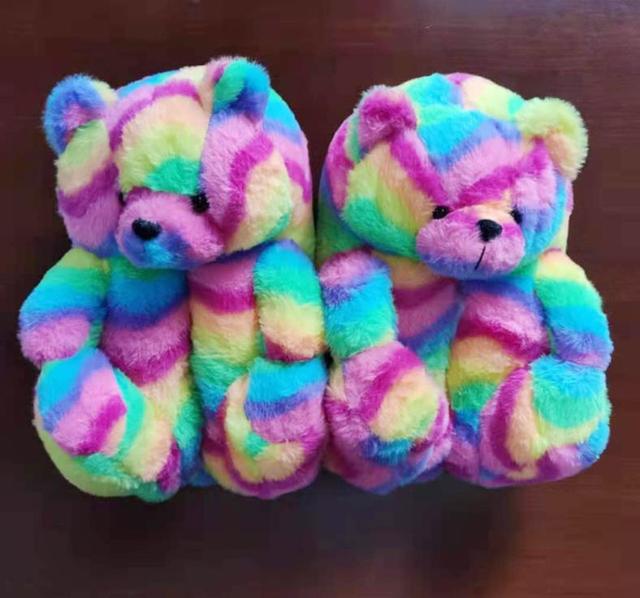 Ciepłe antypoślizgowe kapcie dziecięce 11-4 rozmiar UE, z 3D niedźwiedziami dla chłopców i dziewczynek - Wianko - 6